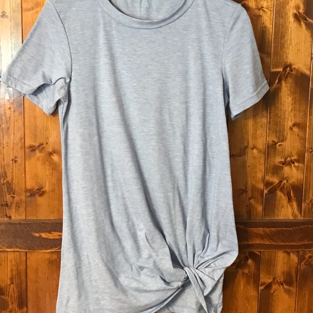 NWOT Heather Blue Long Tee w/Knotted Bottom